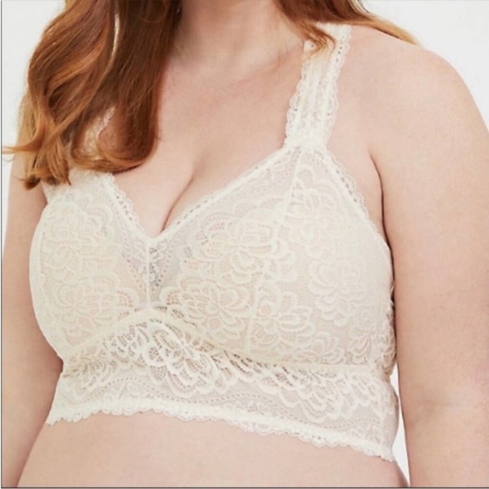 Torrid Ivory Lace Racerback Bralette 4X NWT 10987328